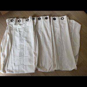 World Market Ivory Cotton Harlow Grommet Top Curtains Set Of 3